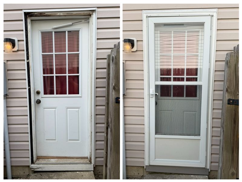 Before-and-after exterior entry and storm-door replacement